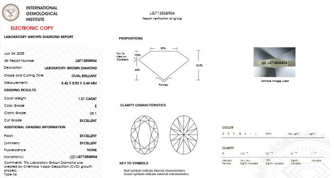 IGI Graded 1.01ct Oval with Round Brilliants Lab-Grown Diamond Bypass Engagement Ring in 14k Yellow Gold