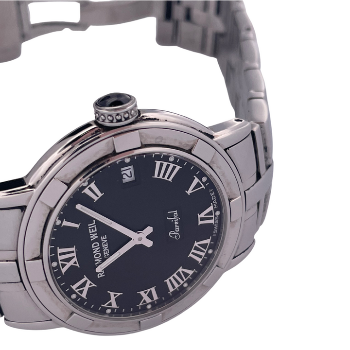 Raymond Weil Parsifal Model 5941 Roman Numeral Markers and Black Dial