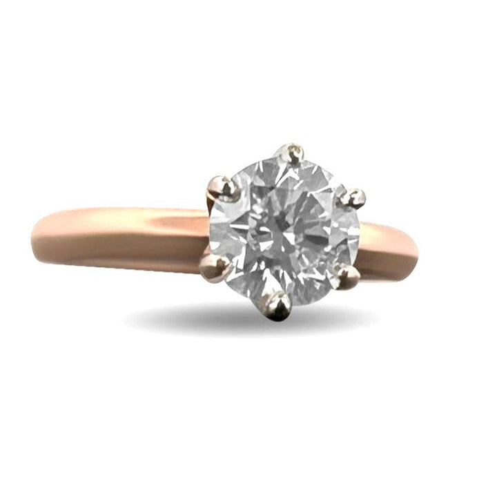 GIA Graded 1.08cts Round Brilliant Natural Diamond Solitaire Engagement Ring in 14k Rose Gold