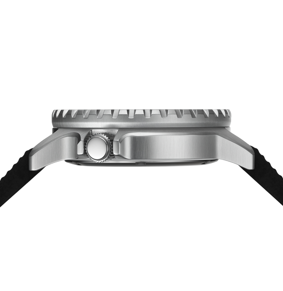 GLOCK GW-44-2-22 45mm Quartz Stainless Steel Watch with Black Silicone Strap