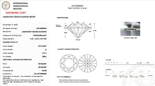 IGI Graded 1.00 Round Brilliant Lab-Grown Diamond & Tapered Baguette 3-Stone Engagement Ring in Platinum