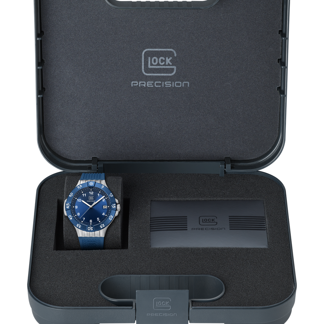 GLOCK GW-15-5-22 43mm Stainless Steel Quartz Watch with Silicone Strap