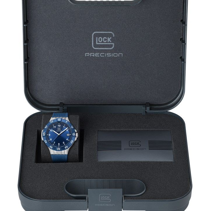 GLOCK GW-15-5-22 43mm Stainless Steel Quartz Watch with Silicone Strap