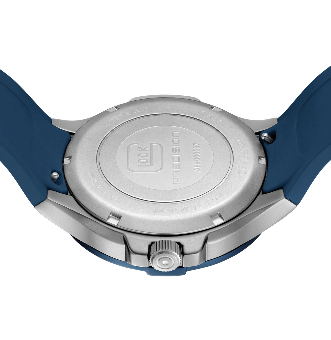 GLOCK GW-15-5-22 43mm Stainless Steel Quartz Watch with Silicone Strap