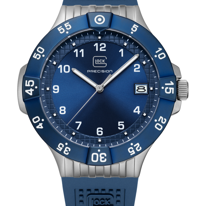 GLOCK GW-15-5-22 43mm Stainless Steel Quartz Watch with Silicone Strap