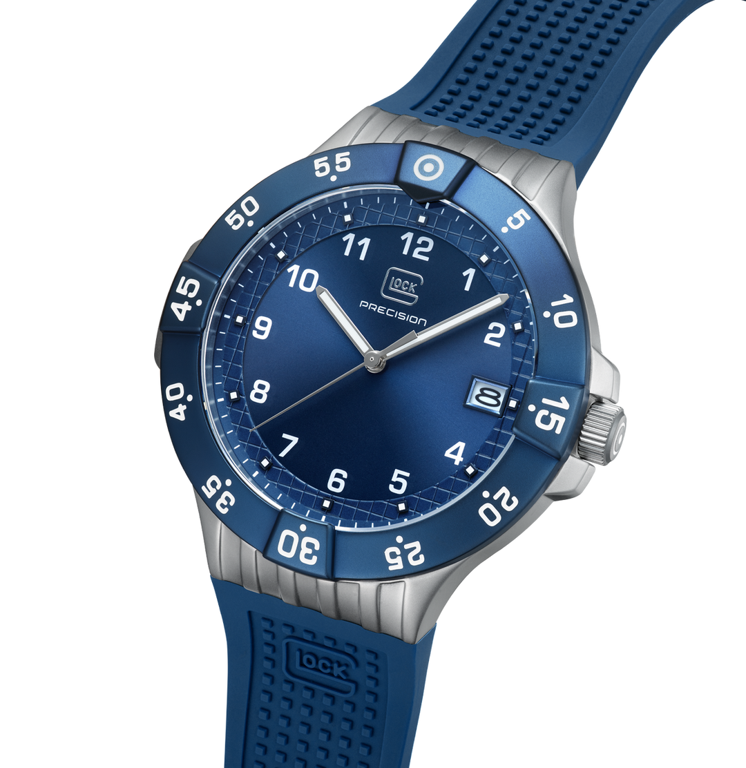 GLOCK GW-15-5-22 43mm Stainless Steel Quartz Watch with Silicone Strap