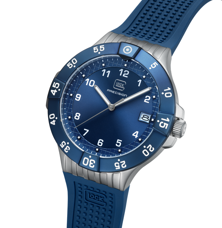 GLOCK GW-15-5-22 43mm Stainless Steel Quartz Watch with Silicone Strap