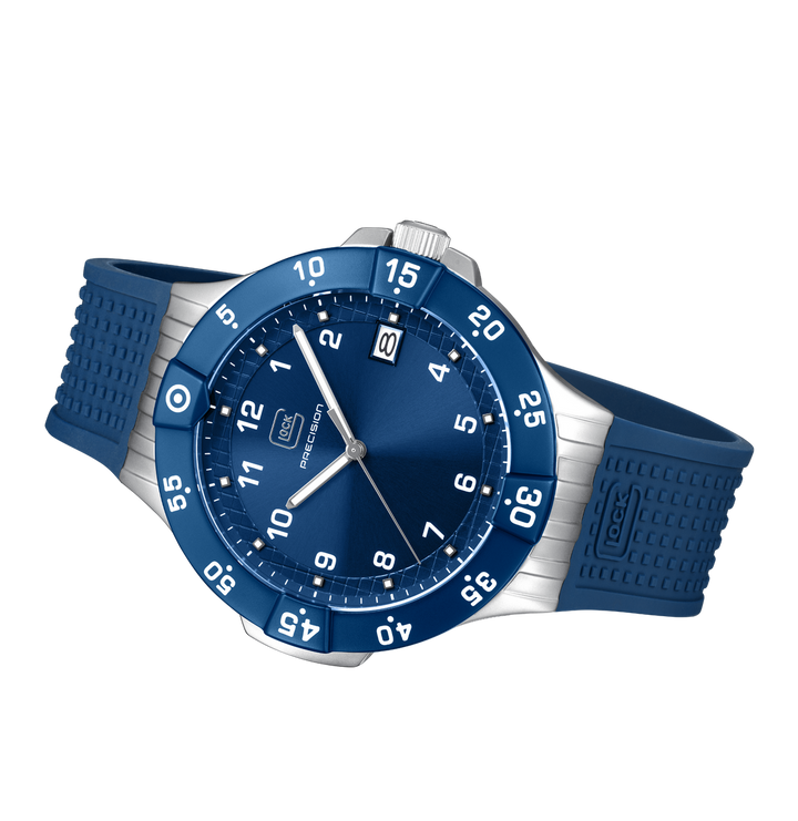 GLOCK GW-15-5-22 43mm Stainless Steel Quartz Watch with Silicone Strap
