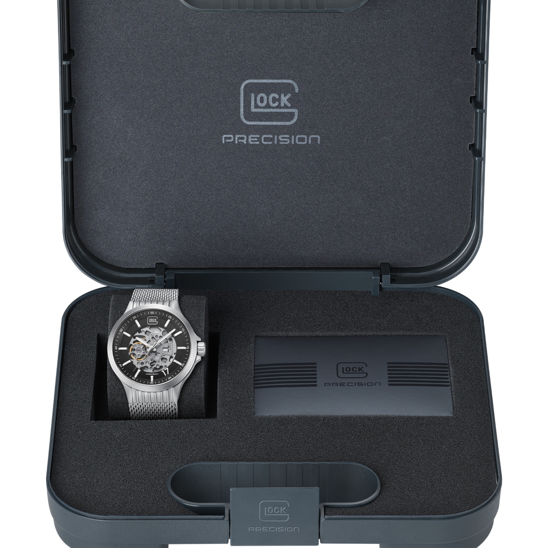 GLOCK GW-14-4-24 44mm Automatic Stainless Steel Watch with Mesh Bracelet