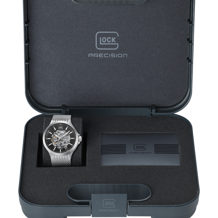 GLOCK GW-14-4-24 44mm Automatic Stainless Steel Watch with Mesh Bracelet