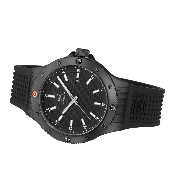 GLOCK GW-33-1-24 44mm Quartz Watch with Silicone Strap in All Black