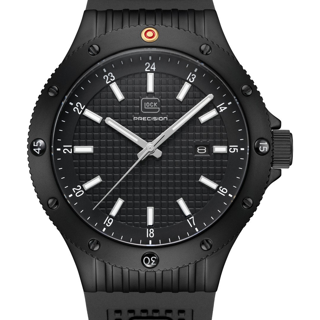 GLOCK GW-33-1-24 44mm Quartz Watch with Silicone Strap in All Black