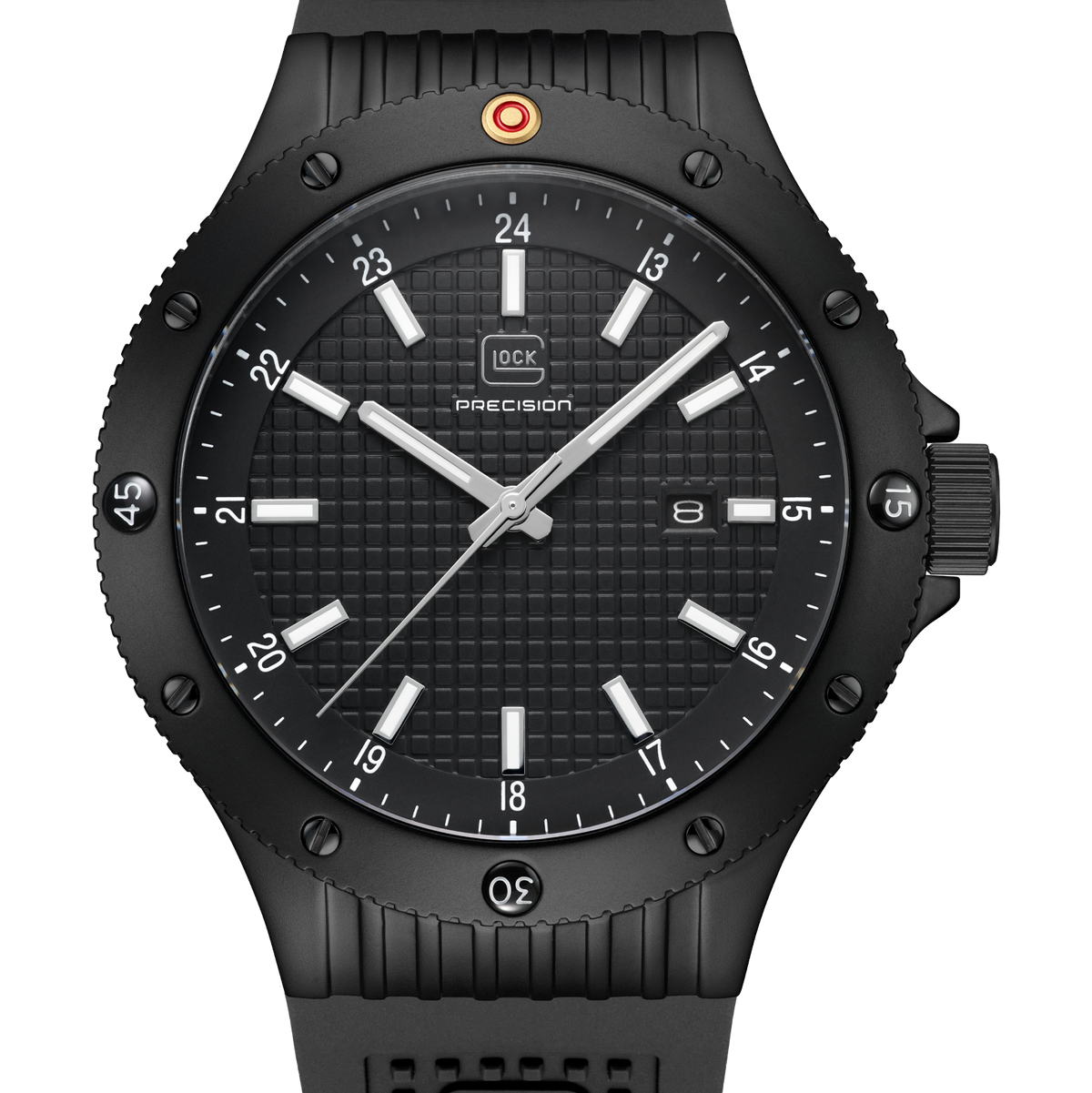 GLOCK GW-33-1-24 44mm Quartz Watch with Silicone Strap in All Black