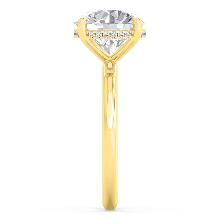 IGI Graded 3.09ct Round Brilliant Center with Hidden Halo Lab-Grown Diamond Engagement Ring in 14k Gold