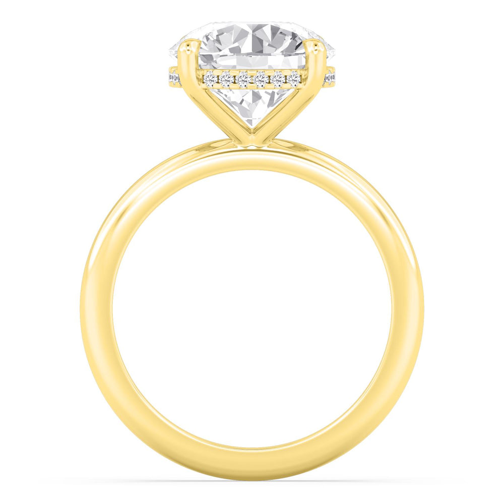 IGI Graded 3.09ct Round Brilliant Center with Hidden Halo Lab-Grown Diamond Engagement Ring in 14k Gold