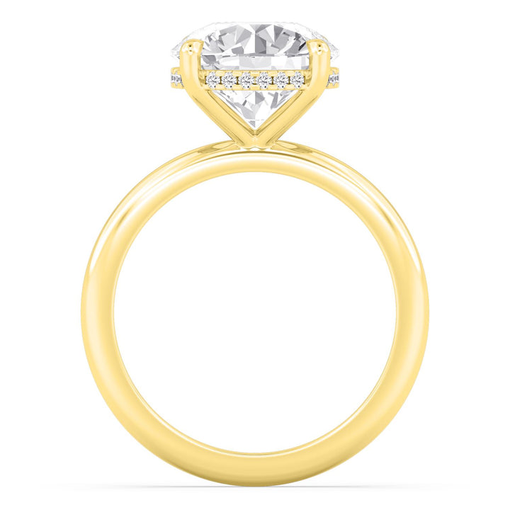 IGI Graded 3.09ct Round Brilliant Center with Hidden Halo Lab-Grown Diamond Engagement Ring in 14k Gold