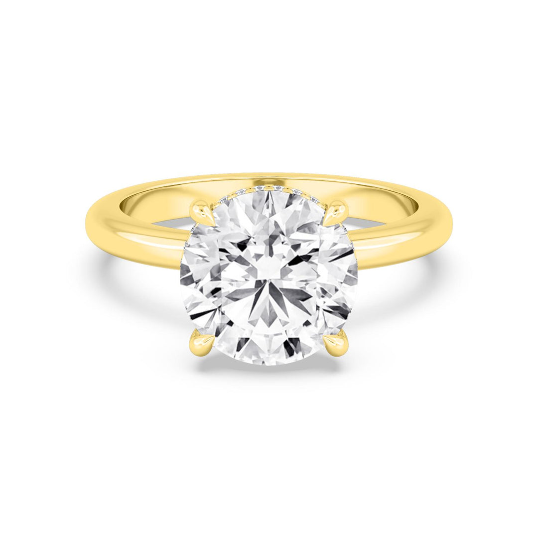 IGI Graded 3.09ct Round Brilliant Center with Hidden Halo Lab-Grown Diamond Engagement Ring in 14k Gold