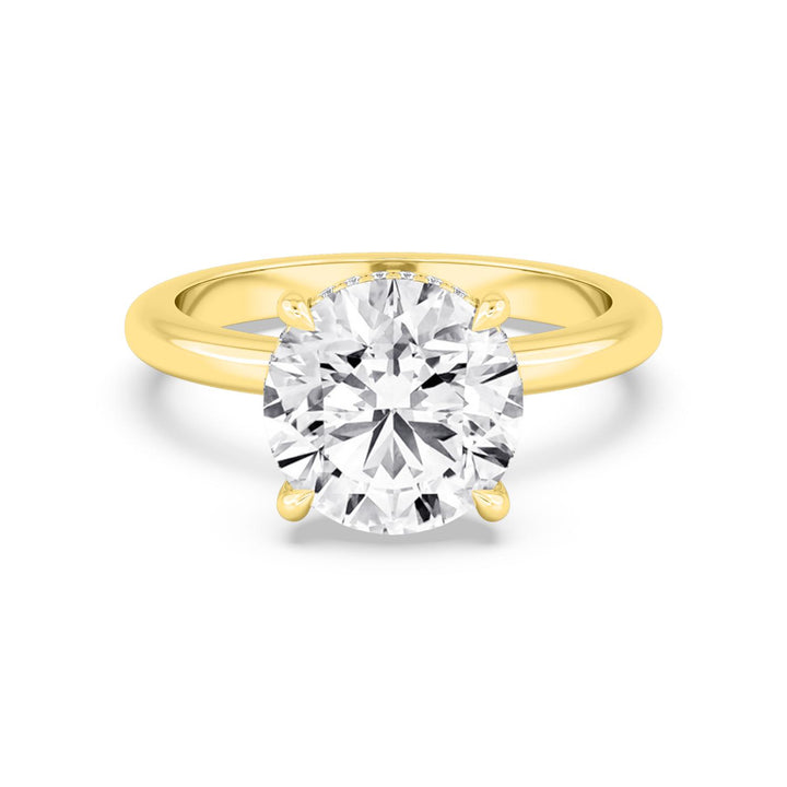 IGI Graded 3.09ct Round Brilliant Center with Hidden Halo Lab-Grown Diamond Engagement Ring in 14k Gold