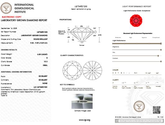 IGI Graded 3.09ct Round Brilliant Center with Hidden Halo Lab-Grown Diamond Engagement Ring in 14k Gold