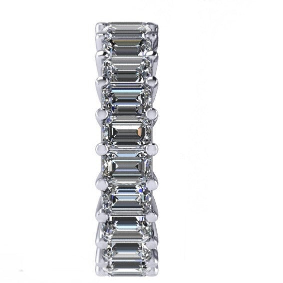 Over 5CTW Emerald Cut Diamond Eternity Band in 14k Gold (Natural or Lab-Grown)