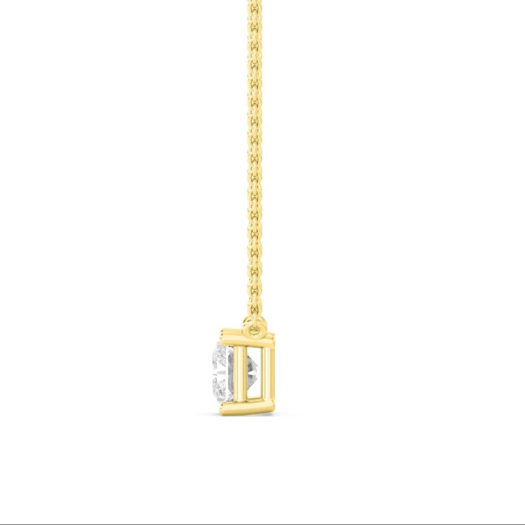 IGI Graded 1.03ct Radiant Cut Lab-Grown Diamond East-West Solitaire Pendant Necklace in 14k Yellow Gold