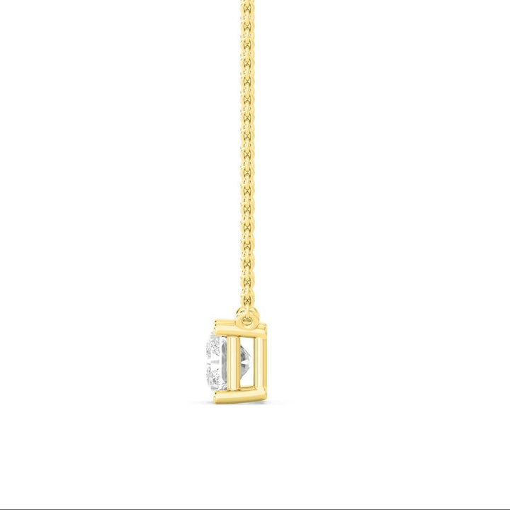 IGI Graded 1.03ct Radiant Cut Lab-Grown Diamond East-West Solitaire Pendant Necklace in 14k Yellow Gold