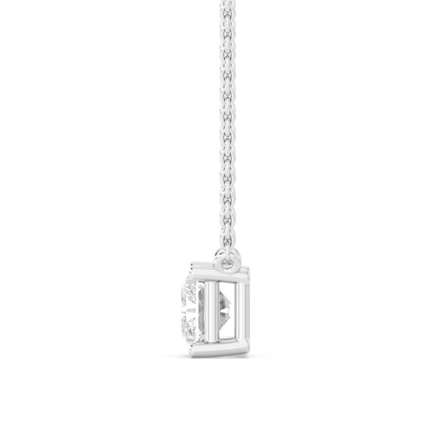 IGI Graded 1.01ct Radiant Cut Lab-Grown Diamond East-West Solitaire Pendant Necklace in 14k White Gold
