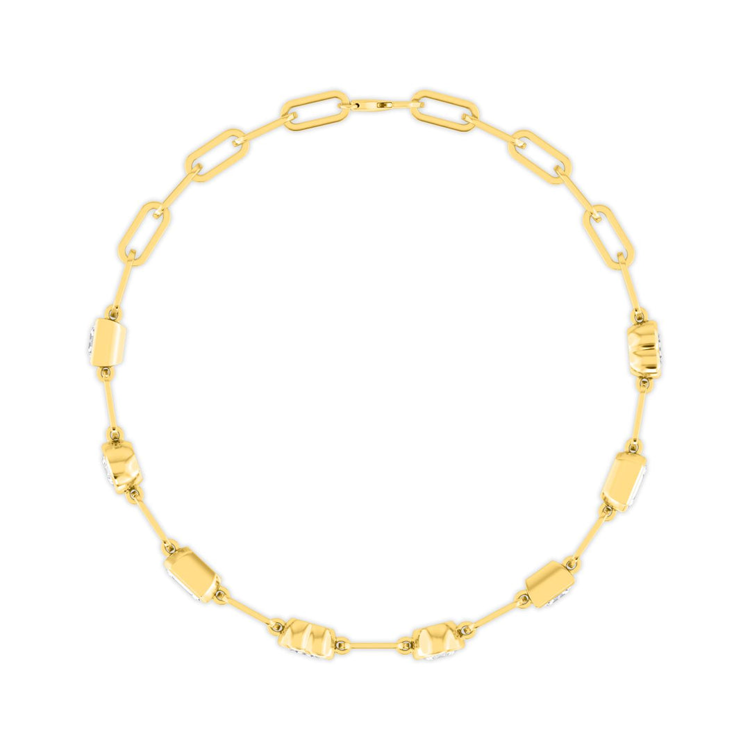 3.51ctw Multi-Cut Lab-Grown Diamond Bezel-Set Bracelet in 14k Yellow Gold