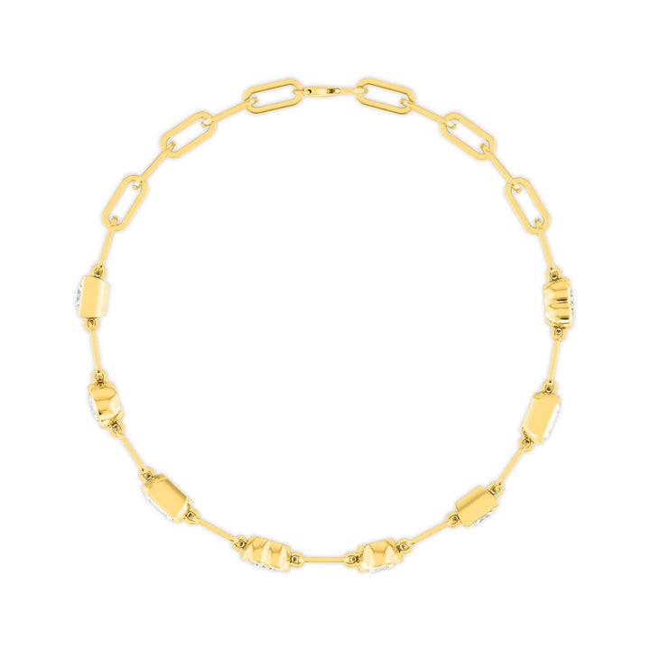 3.51ctw Multi-Cut Lab-Grown Diamond Bezel-Set Bracelet in 14k Yellow Gold