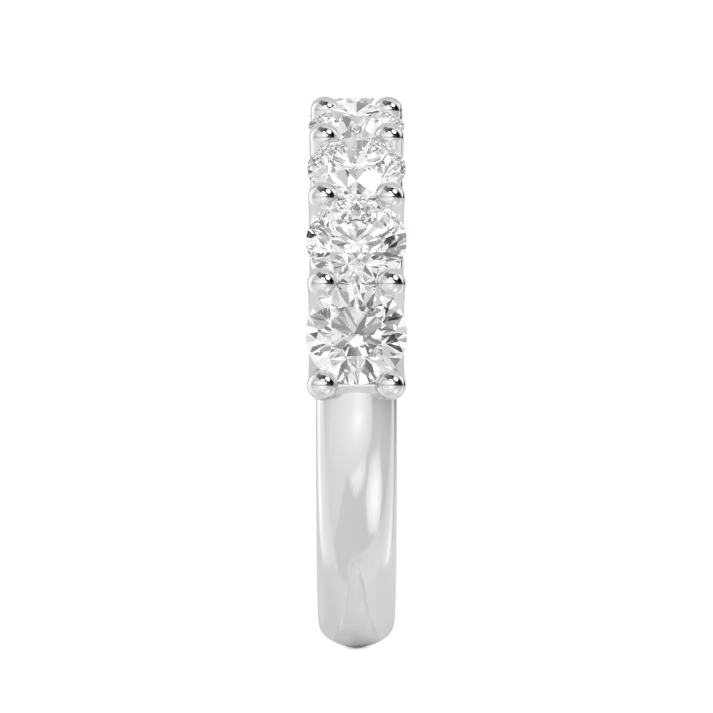 1.69ctw Round Brilliant Lab-Grown Diamond 9-Stone Wedding Band in 14k White Gold