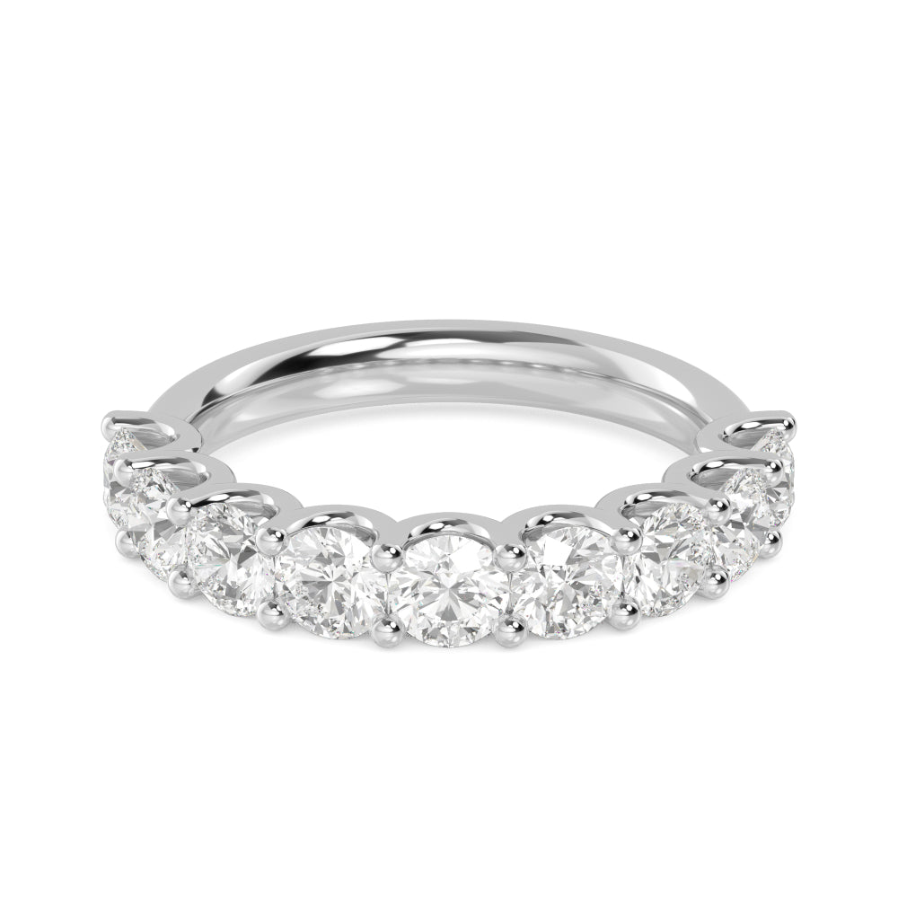 1.69ctw Round Brilliant Lab-Grown Diamond 9-Stone Wedding Band in 14k White Gold
