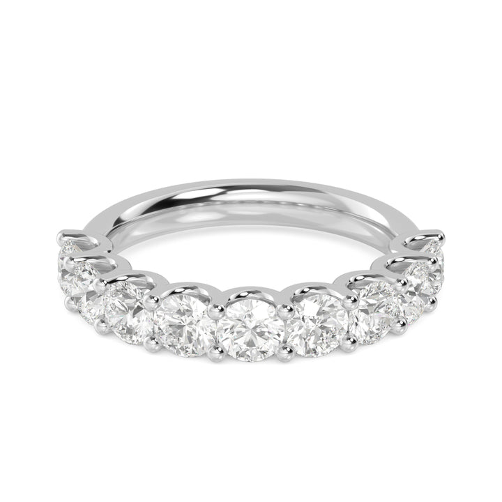 1.69ctw Round Brilliant Lab-Grown Diamond 9-Stone Wedding Band in 14k White Gold
