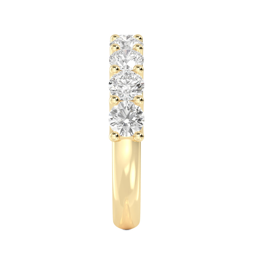 1.69ctw Round Brilliant Lab-Grown Diamond 9-Stone Wedding Band in 14k Yellow Gold