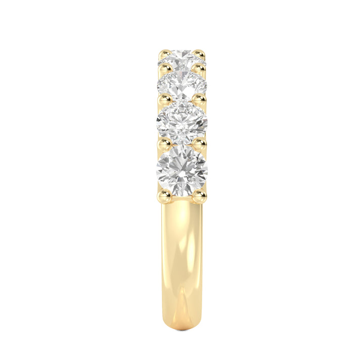 1.69ctw Round Brilliant Lab-Grown Diamond 9-Stone Wedding Band in 14k Yellow Gold