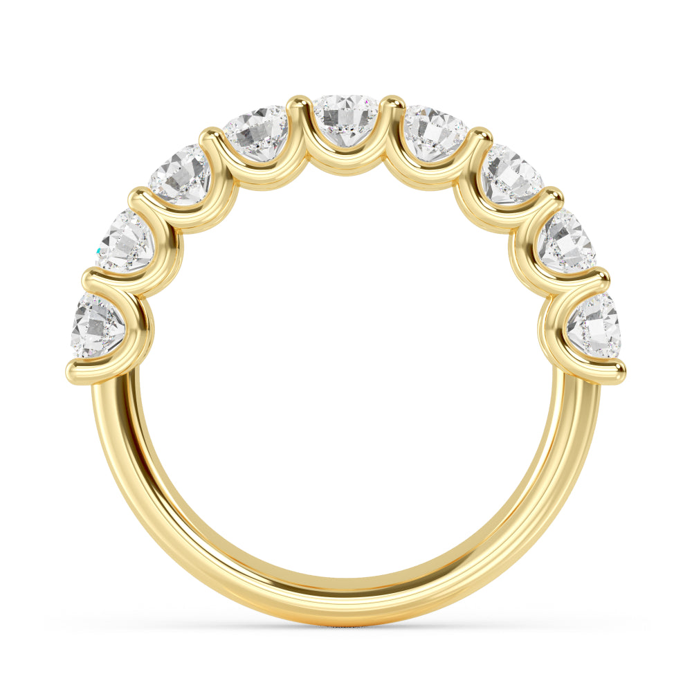 1.69ctw Round Brilliant Lab-Grown Diamond 9-Stone Wedding Band in 14k Yellow Gold