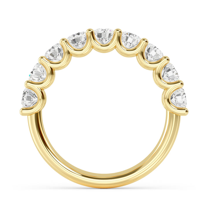 1.69ctw Round Brilliant Lab-Grown Diamond 9-Stone Wedding Band in 14k Yellow Gold