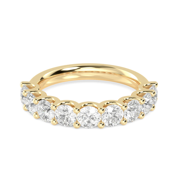 1.69ctw Round Brilliant Lab-Grown Diamond 9-Stone Wedding Band in 14k Yellow Gold