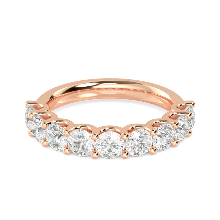 1.69ctw Round Brilliant Lab-Grown Diamond 9-Stone Wedding Band in 14k Rose Gold
