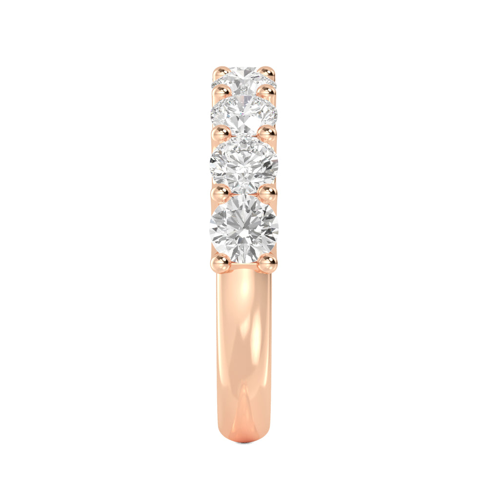 1.69ctw Round Brilliant Lab-Grown Diamond 9-Stone Wedding Band in 14k Rose Gold