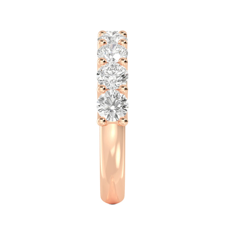 1.69ctw Round Brilliant Lab-Grown Diamond 9-Stone Wedding Band in 14k Rose Gold