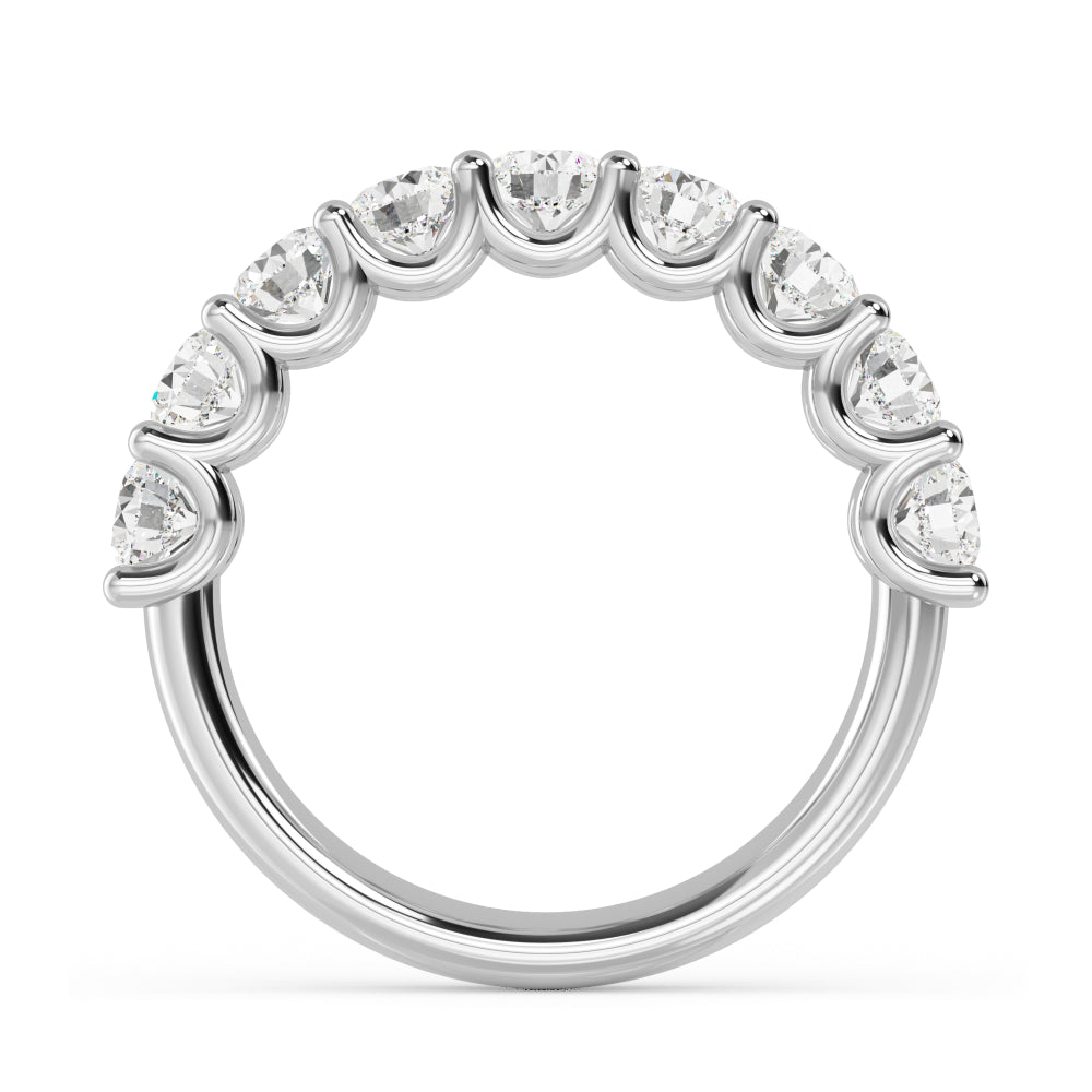 1.69ctw Round Brilliant Lab-Grown Diamond 9-Stone Wedding Band in 14k White Gold