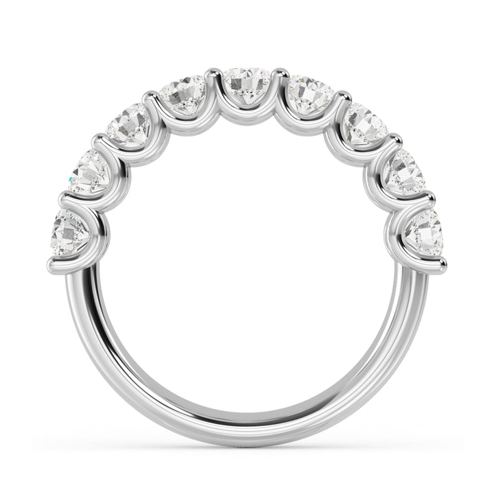 1.69ctw Round Brilliant Lab-Grown Diamond 9-Stone Wedding Band in 14k White Gold