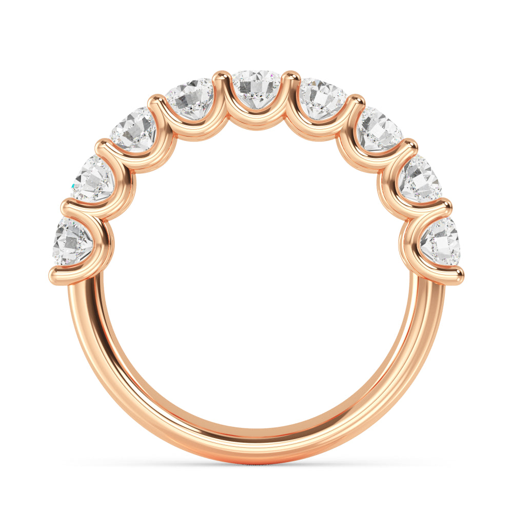1.69ctw Round Brilliant Lab-Grown Diamond 9-Stone Wedding Band in 14k Rose Gold