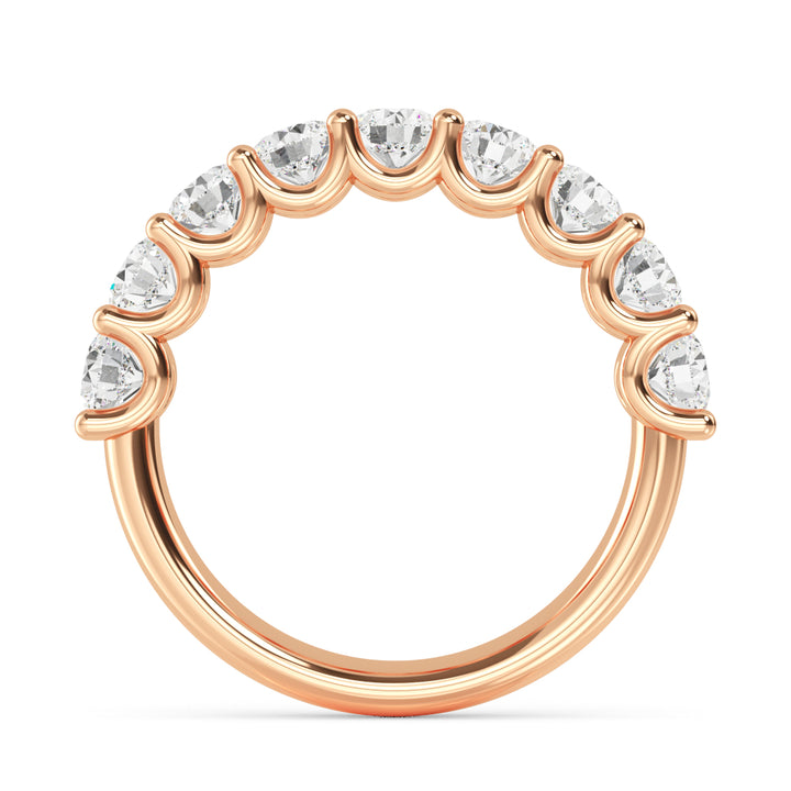 1.69ctw Round Brilliant Lab-Grown Diamond 9-Stone Wedding Band in 14k Rose Gold