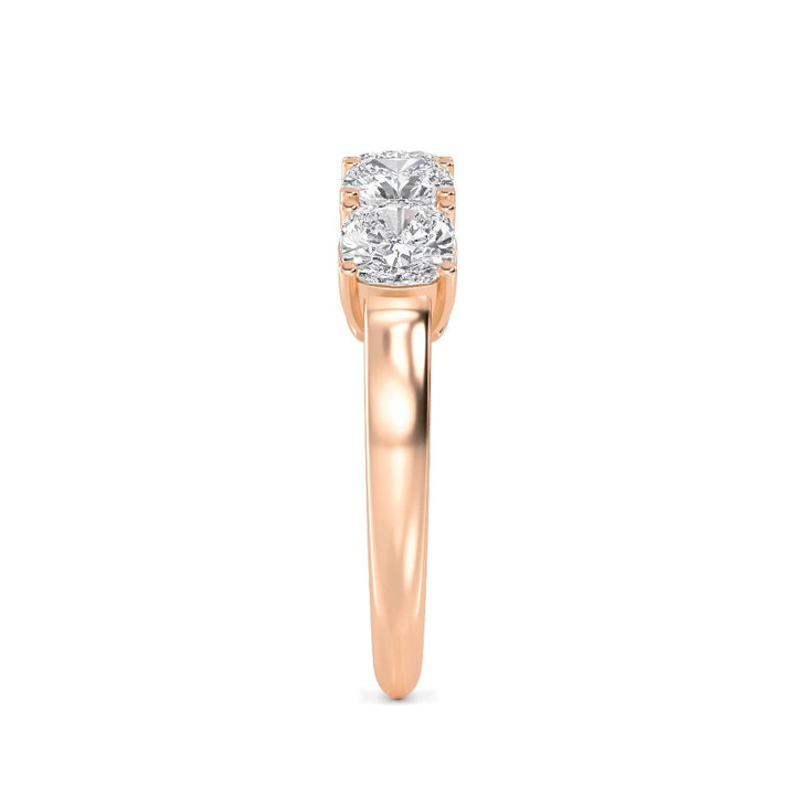 2.39ctw Cushion Cut Lab-Grown Diamond 5-Stone Wedding Band in 14k Rose Gold