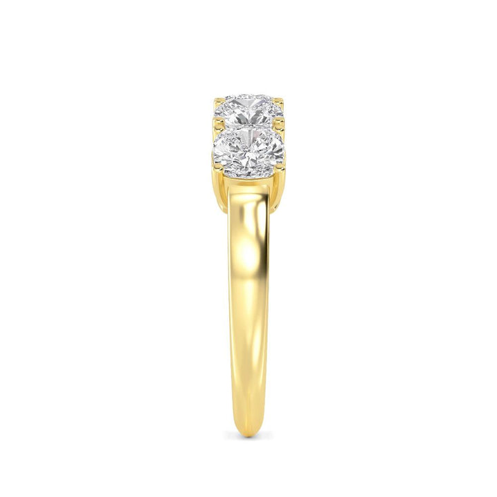 2.39ctw Cushion Cut Lab-Grown Diamond 5-Stone Wedding Band in 14k Yellow Gold