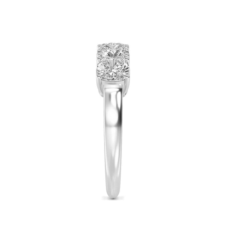 2.39ctw Cushion Cut Lab-Grown Diamond 5-Stone Wedding Band in 14k White Gold