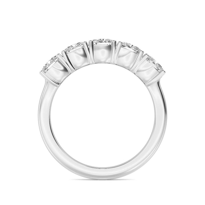 2.39ctw Cushion Cut Lab-Grown Diamond 5-Stone Wedding Band in 14k White Gold