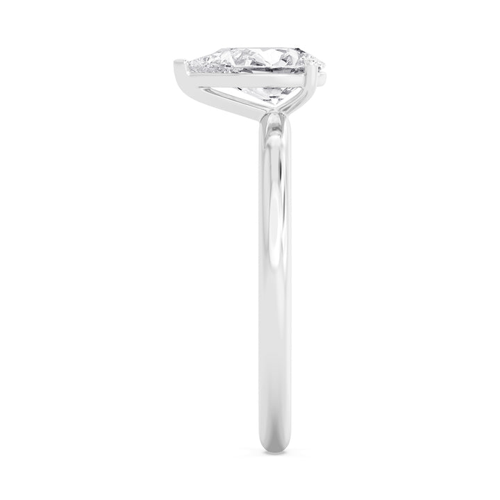 IGI Graded 3ct Pear Cut Lab-Grown Diamond Solitaire Engagement Ring in 14k White Gold