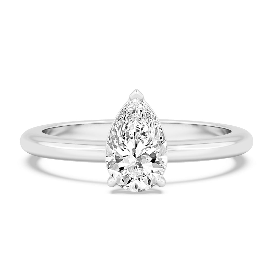 IGI Graded 3ct Pear Cut Lab-Grown Diamond Solitaire Engagement Ring in 14k White Gold